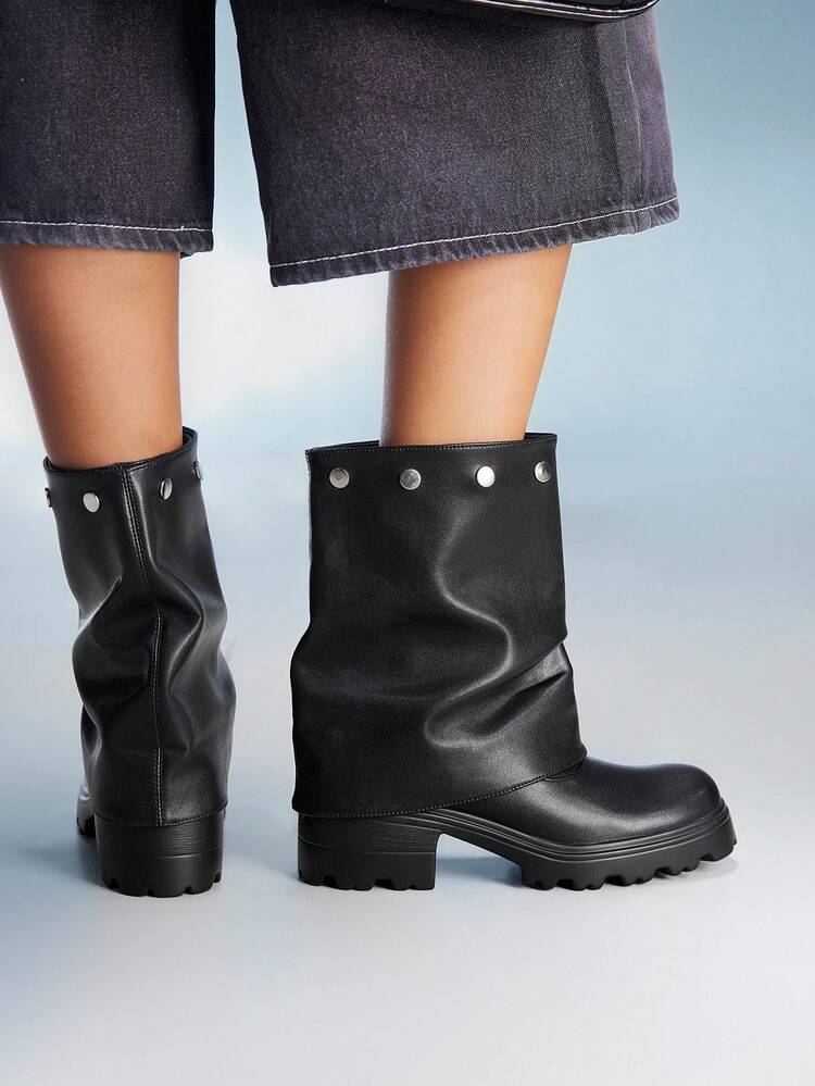 CUCCOO GRLICON Bottines pour femmes, style moto, Y2K, cool girl, rentrée scolaire, Halloween, Noël, tenues de fête