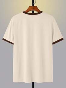 Claim Dot 男士休闲撞色字母印花短袖 T 恤 - 彩色 - 查看 2