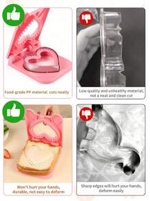 SHEIN Basic living 1入組耐用三明治切割機,心型雙面齒輪密封三明治密封機,不鏽鋼pp材質麵包三明治切割機