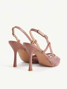 CUCCOO CHICEST Cuccoo 女士时尚优雅蕾丝高跟鞋 - 淺灰紫 - 查看 10