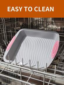 SHEIN Basic living 1PC  Silicone Nonstick Baking Square Pan, Heat Resistant Cake Mold, DIY Baking Tool - Grey - View 7