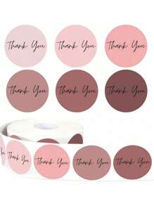 500 张/卷波西米亚自粘式感谢标签贴纸，圆形密封标签，适用于商务、婚礼、生日、送礼会用品和信封礼品包装