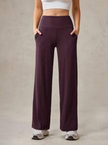 OutZeal 女士运动裤 日常休闲居家服 柔软针织面料 吸汗速干 高腰直筒裤型 带口袋