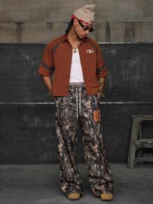 AXEPEAK Pantalones rectos casuales holgados de punto para hombre, uso diario de moda