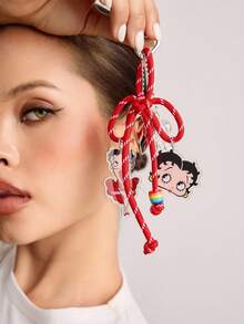 Betty Boop | ROMWE 卡通人物图案红色可爱亚克力钥匙扣 - 紅色 - 查看 5