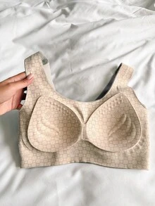 DAZY Einfarbiger nahtloser gepolsterter drahtloser BH für Frauen