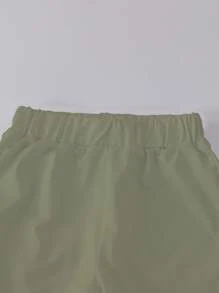 SHEIN Playful Pals 两件套男婴休闲可爱卡通恐龙印花短袖圆领T恤和短裤套装，适合日常外出和居家玩耍，夏季恐龙男婴套装 - 彩色 - 查看 5