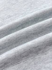 少女灰色休闲连帽运动衫，带口袋，十字图案，百搭长袖套头衫