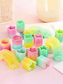 Zazumi 1/3/6/8/12/15/24 chiếc Bộ đồ chơi lò xo cầu vồng mini cho tiệc mùa xuân, Halloween, Giáng sinh, hộp quà Halloween, quà tặng, bộ hộp ma thuật (hình dạng ngẫu nhiên) - Nhiều màu - Xem 3