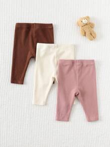 Cozy Pixies Newborn Baby Elastic Waist Ribbed Leggings Chic For Autumn/Winter Fall - Multicolor - View 2