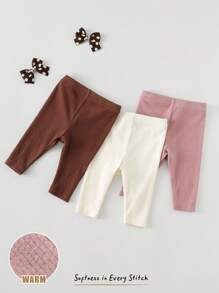 Cozy Pixies Newborn Baby Elastic Waist Ribbed Leggings Chic For Autumn/Winter Fall - Multicolor - View 5