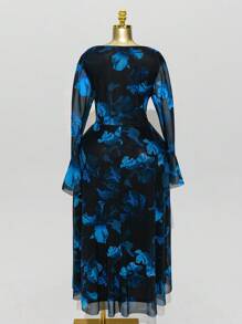 Modelyn Elegantes figurbetontes Partykleid mit langen Ärmeln für Damen in Große Größen