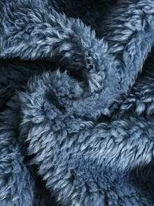 SHEIN Autumn/Winter Cute Blue Fluffy Stand Collar Zip-Up Jacket, Unisex Baby/Toddler Clothes Fall - Multicolor - View 7