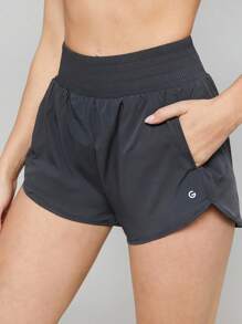 GLOWMODE Shorts De Carrera De Gran Altura Y Tejido Aireado Con Bolsillos - Iron Gray - Ver 10