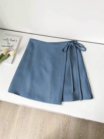 Franclia Graduation Wear Casual Versatile Straps Asymmetrical Hem New Summer Style Khaki Textured Wide Fabric Skirt Ladies Short Skirt Women's Skirt Ladies Summer Clothing Summer Clothing Bottoms Casual Outfits Spring