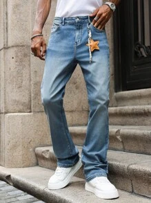 Manfinity Hypemode Men's Skinny Jeans - Soft, Comfortable, Casual, All-Season, Slim Fit Stretch Jeans - Light Wash - View 7