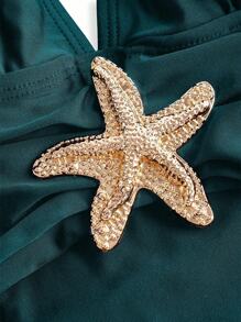 Swim Oasis 1 bộ đồ bơi một mảnh trang trí hình sao biển thanh lịch và lãng mạn, bộ đồ sang trọng - Màu xanh ngọc - Xem 8