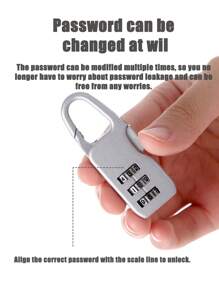 Haus Hana 1pc Portable Anti-Theft Combination Padlock, Zinc Alloy, Waterproof And Rustproof, Multi-Digit Combination Protection Lock For Travel Suitcases - Multicolor - View 2