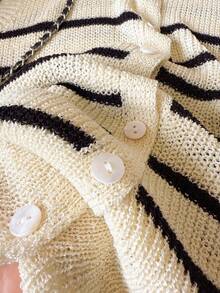 SHEIN Frenchy Maglia a costine senza maniche a righe, casual e adatta per il pendolarismo - Multicolore - Visualizzare 3