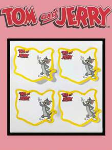 TOM & JERRY X SHEIN Set de notas adhesivas con diseño de dibujos animados - Lindos blocs de notas de dibujos animados para útiles de oficina y escuela, artículos de papelería coleccionables