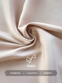 Elenzga Váy xòe dài tay cổ chữ V bằng vải satin bóng thanh lịch cho nữ, Xuân/Thu - Màu Khaki - Xem 8