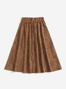 SHEIN 女孩滿版印花紙袋腰半身裙 - 彩色 - 查看 5