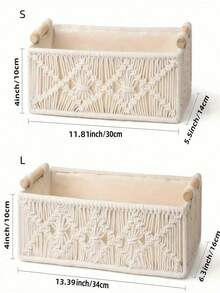 SHEIN Giỏ đựng đồ bằng dây gai đan thủ công kiểu Bohemian, một vật dụng đa năng và đầy phong cách cho ngôi nhà, phù hợp với phòng tắm, phòng ngủ hoặc phòng khách. Có thể dùng làm giá đựng khăn giấy trang trí trên mặt bàn, kệ đựng đồ trong tủ phòng tắm hoặc vật trang trí nhà cửa. - Màu be - Xem 8