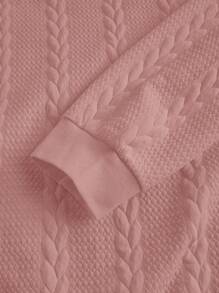 Manfinity Mode Áo nỉ chui đầu cổ dài tay tối giản màu trơn cho nam, mùa thu - Bụi hồng - Xem 4