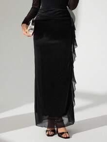 Modelyn Chân váy xếp ly thời trang nữ, kiểu dáng gợi cảm, thường ngày, thích hợp cho tiệc tùng. - màu đen - Xem 6