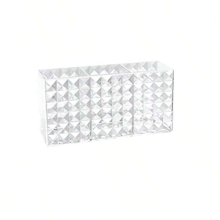 SHEIN 1pc Clear Makeup Brush Holder Desktop Vanity Makeup Organizer For Lipstick, Eyebrow Pencils, Skincare Products - Multicolor - View 9
