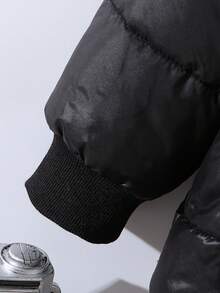 Autumn/Winter New Simple & Stylish Young Boy Thick Letter Print Stand Collar Casual Zip-Up Jacket Fall