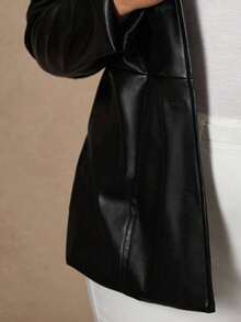 Chikora 大码女式纯色长袖单排扣 PU 皮革休闲夹克 大码皮夹克 黑色皮夹克女式 大码黑色夹克女式黑色皮衬衫 仿皮夹克 大码皮衬衫夹克 大码黑色皮夹克 皮衬衫 大码黑色皮革上衣 大码秋季服装 大码女式秋季服装 女式冬季服装 冬季外套 女式冬季外套 - 黑色 - 查看 8