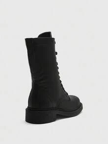 CUCCOO BIZCHIC 女士系带中筒靴，通勤风格 - 黑色 - 查看 8