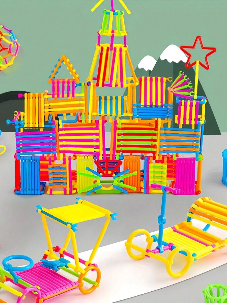 100/200/400PCS Magic Wand Building Blocks Set DIY Construction Toy Educational STEM Playset Creative Engineering Kit Multi Color Shapes For Kids Children Birthday Holiday Party Gift Puzzle Game - Multicolor - View 1