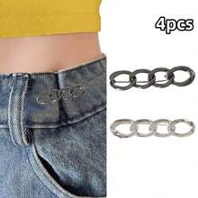 1/2/3/4pcs Invisible Waist Adjuster Buckle, Jeans & Skirts Waist Reducer, No Sewing Required, Detachable