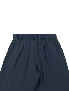 Manfinity Homme Men's Suit Pants, High-End New Design, Draping Suit Pants, Designer Fashion Casual Black Minimalist Business Trousers - Navy Blue - View 5