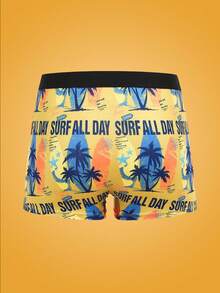 Notgurli Men's Tropical Print Casual Swim Trunks - Multicolor - View 11