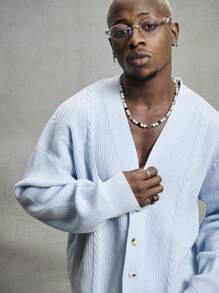 PAVTROS Áo khoác cardigan nam Manfinity Streetrush màu trơn đa năng thường ngày, trở lại trường, thu đông, áo dài tay - Nhiều màu - Xem 5