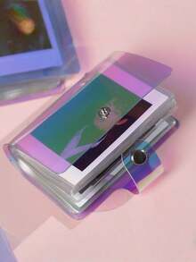 SHEIN 1/2/3/4 piezas Álbum de fotos de color aleatorio de 3 pulgadas Mini álbum de fotos láser Álbum de fotos Cuaderno Libro de almacenamiento de tarjetas pequeñas