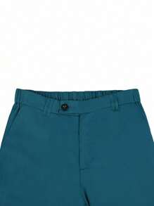 Manfinity Mode Men Slant Pocket Suit Pants Without Belt - Blue - View 4