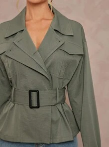 Lumalex 秋季 朴素 复古 金钱 闪光 节日 派对 狂欢 节日 郊游 假期 波西米亚风 户外 层次丰富 婚礼 季节 宴会 成人礼 领口 束腰 腰部 工装 口袋 对比 纽扣 短款 女式 宽款 女式 女士 女士 女士 腰带 女士 - 綠色 - 查看 6