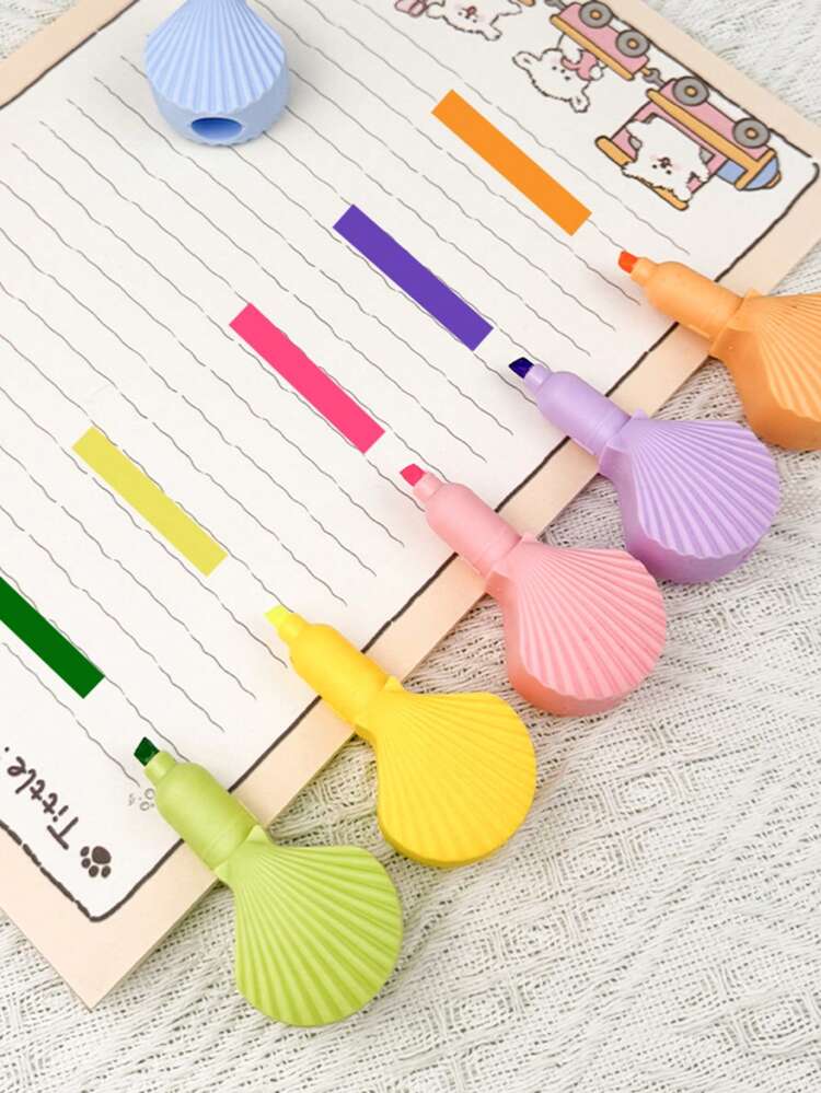 1 pieza Bolígrafos fluorescentes adorables, adecuados para la escuela y la oficina, marcadores fluorescentes y grafitis de niños de vuelta a la escuela - Multicolor - Añade 3