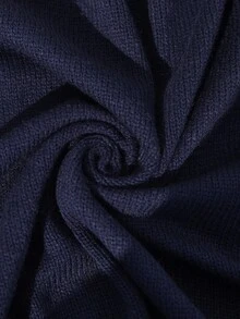 Vivid Eden Women's Navy Blue Floral 3D Decor Contrast Trim Embroidered Cardigan,Autumn Casual Vacation Holiday Crop Long Sleeve Colorblock Cardigan - Navy Blue - View 7