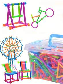 100/200/400PCS Magic Wand Building Blocks Set DIY Construction Toy Educational STEM Playset Creative Engineering Kit Multi Color Shapes For Kids Children Birthday Holiday Party Gift Puzzle Game - Multicolor - View 7