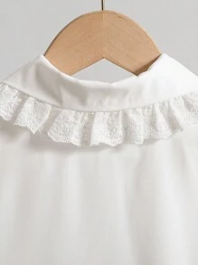 春秋新款彼得潘领3D蝴蝶结长袖宽松白衬衫甜美百搭学院风 - 白色 - 查看 4