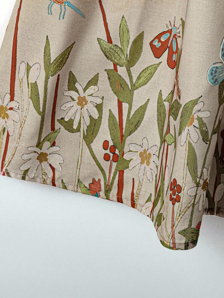 Linhara 大码女式无袖宽松休闲沙滩风连衣裙，适合春夏季度假和日常穿着 - 彩色 - 查看 3