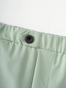 SHEIN 2pcs Set Tween Boys' Korean Slim Fit Formal Wedding Banquet Piano Recital Emcee Vest Outfit. Loose Casual Asymmetrical Vest + Straight Casual Pants