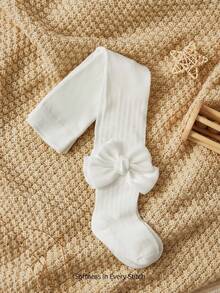 Cozy Pixies 1件装女宝宝可爱简约保暖厚实柔软舒适打底裤 - 白色 - 查看 3