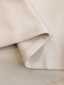 Elenzga Plusstorlek Dam Enfärgad Knyt Midja Dubbelknäppt Långärmad Elegant Högkvalitativ Romantisk Lång Yllekappa Beige Kappa Vinterkappa Dam Neutral Kappa Dam Trenchcoat Klassisk Damkappa - Aprikos - Visa 9