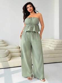 Solflare Bộ đồ lót nữ cỡ lớn 2 mảnh vải lanh cotton màu xanh lá cây, thích hợp cho ngày lễ - màu xanh lá - Xem 6